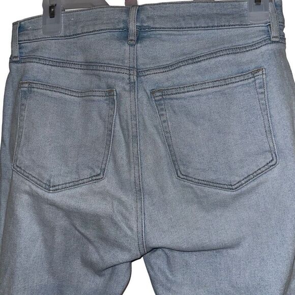 LOFT Ladies Size 28P Light Wash Distressed High Waist Raw Hem Skinny Ankle Jeans - Picture 11 of 14